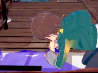 Konosuba yaoi - kazuma avsugning med sperma i hans mun - japanska asiatiskapojke mangaen animen spel vuxen video- bög